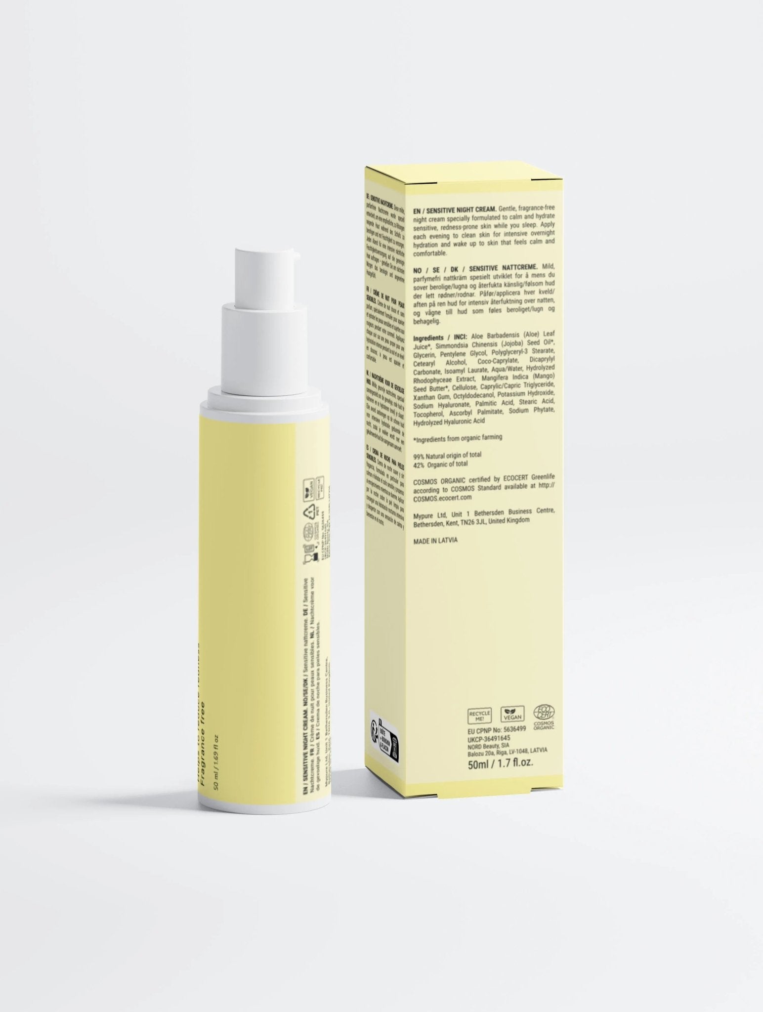 Sensitive Skin Overnight Cream - Nuderme